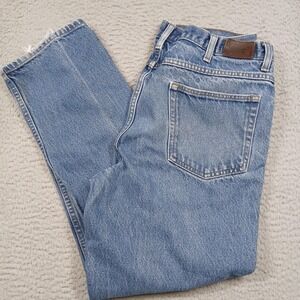 LL Bean Jeans Mens 35x29 Classic Fit Straight Leg Denim Distressed Vintage Style